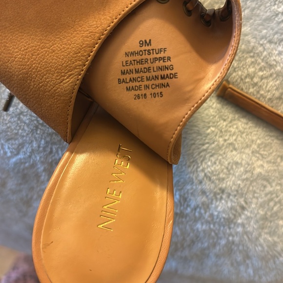 Nine West Cognac Brown Lace Up Heels - Picture 6 of 6